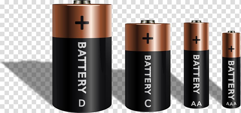 brown and black battery art, Series Of Batteries transparent background PNG clipart