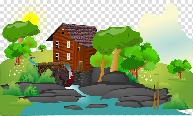 Rural area , mountain villa transparent background PNG clipart