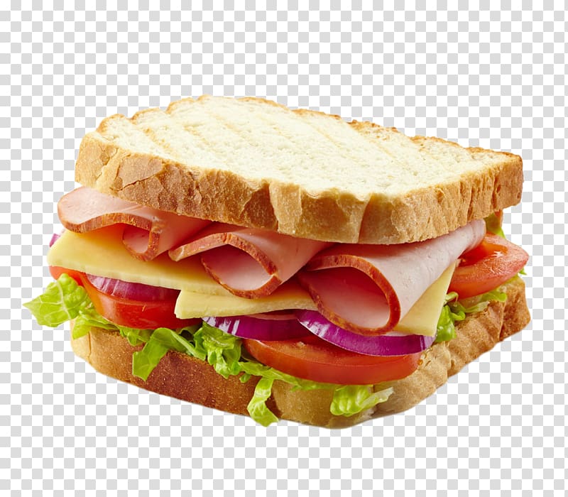 Ham sandwich Ham and cheese sandwich Breakfast sandwich, Sausage tomato bread holder transparent background PNG clipart