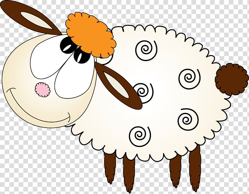 Sheep Drawing Illustration, Hand painted white sheep transparent background PNG clipart