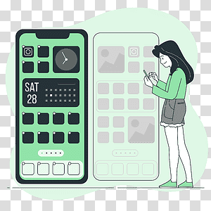 illustration, Phone customization, phone, device, technology, design, user, choice, preferences, settings transparent background PNG clipart thumbnail