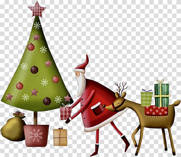Christmas ornament Santa Claus Reindeer Christmas tree, Santa Claus Creative transparent background PNG clipart