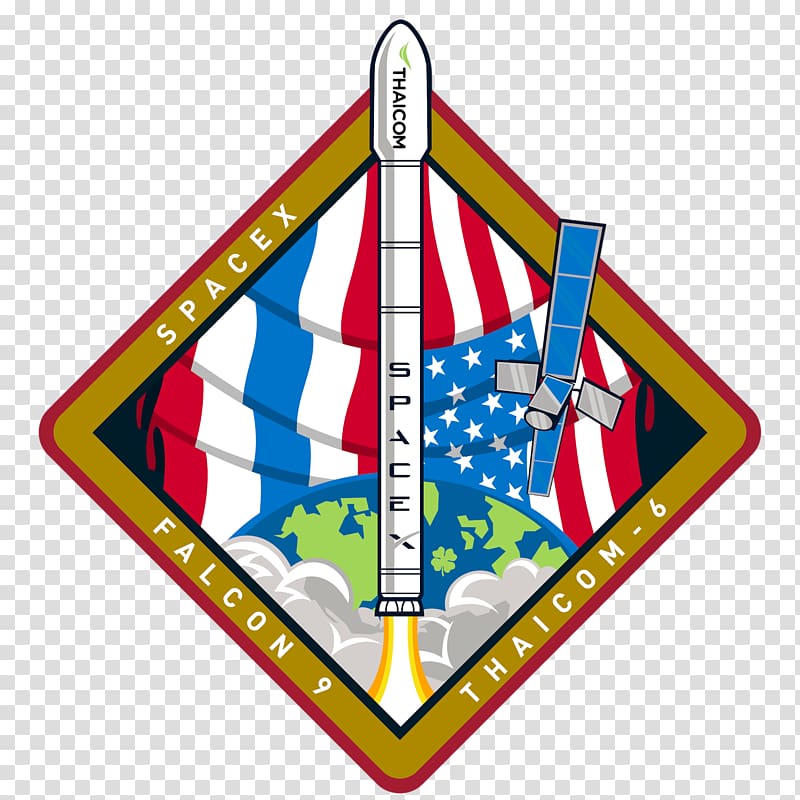 Falcon 9 Thaicom 6 SpaceX Mission patch, patch transparent background PNG clipart