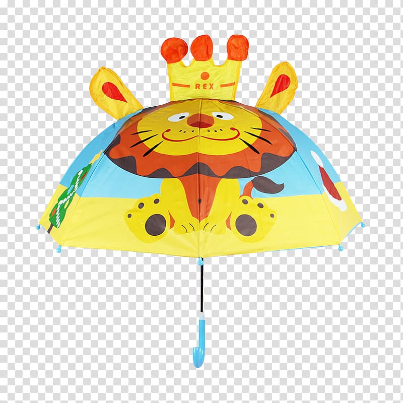 Umbrella Rain Child Toddler Cartoon, Children umbrella Lion Crown transparent background PNG clipart