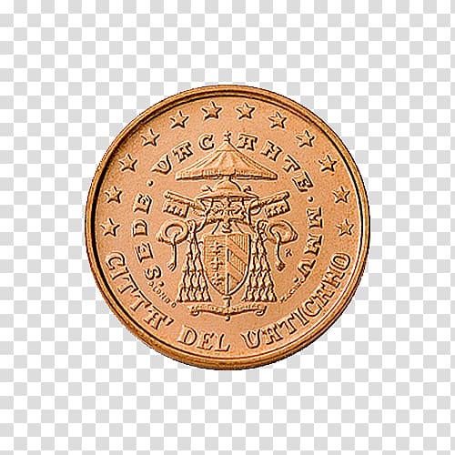 Vatican euro coins Vatican City, 20 Cent Euro Coin transparent background PNG clipart