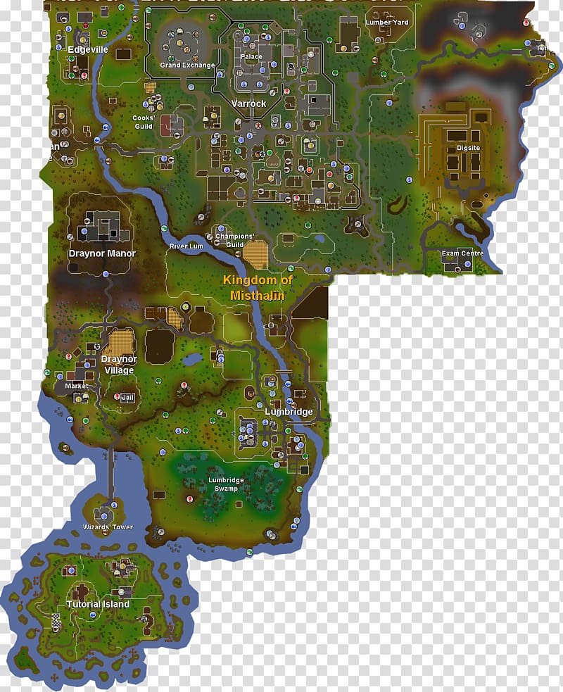 Old School RuneScape Misthalin Map Gielinor, old map transparent background PNG clipart