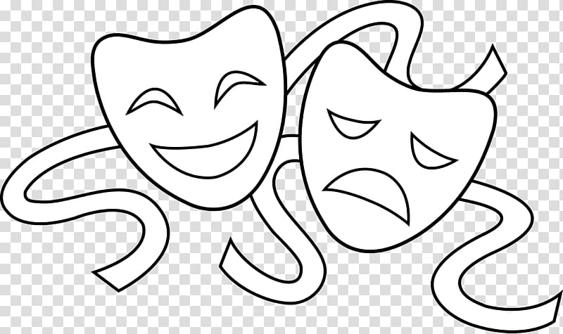 masks illustration, Mask Theatre Drawing Drama , Acting Sign transparent background PNG clipart
