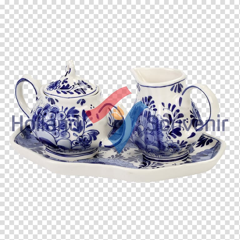 Coffee cup Ceramic Saucer Kettle Blue and white pottery, delft china plates transparent background PNG clipart