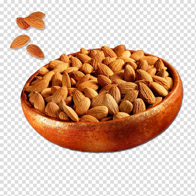 almonds on bowl illustration, Almond biscuit Nut Apricot kernel Food, almond transparent background PNG clipart