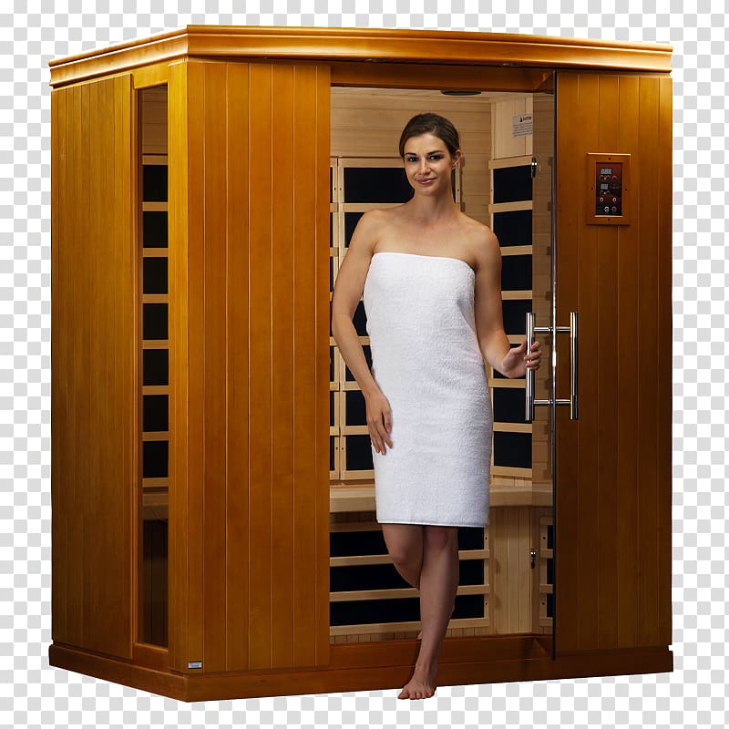 Infrared sauna Far infrared Golden Designs Inc., woman towel transparent background PNG clipart