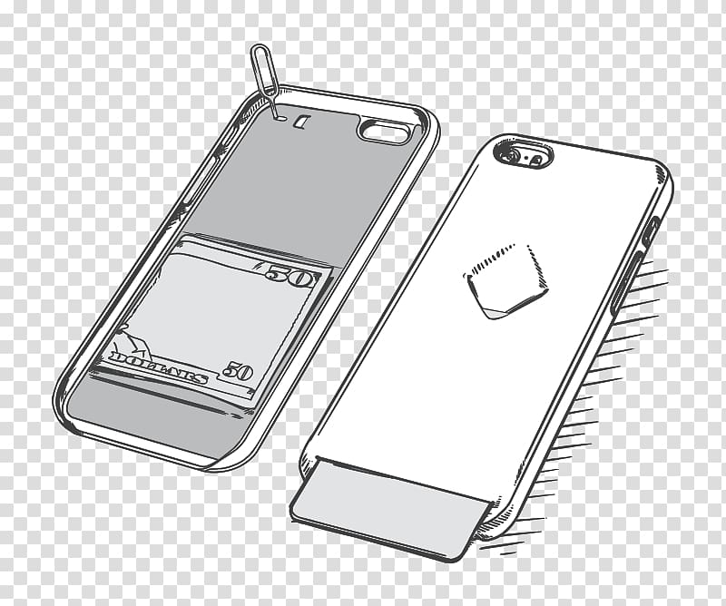 Mobile Phone Accessories Computer hardware Material, phone Sketch transparent background PNG clipart