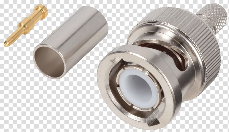 BNC connector RG-58 Ohm Crimp Electrical connector, technology transparent background PNG clipart