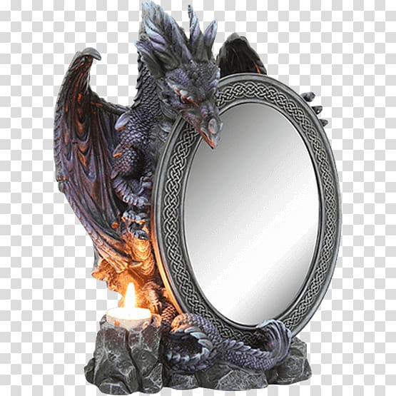 Mirror Dragon Fantasy Tealight Legendary creature, Glowing Mirror transparent background PNG clipart