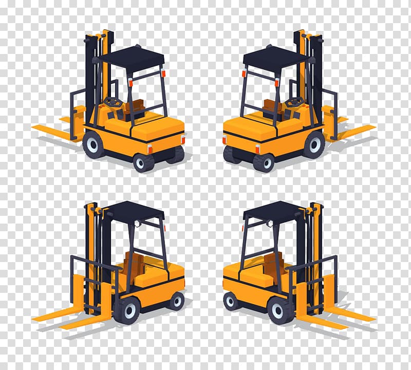 Forklift Transport Warehouse Illustration, Hand-drawn cartoon cartoon