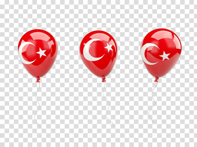 three flag of Turkey-themed balloons, National flag Balloon Flag of Fiji Flag of the Republic of China, Turkey Flag Icon transparent background PNG clipart