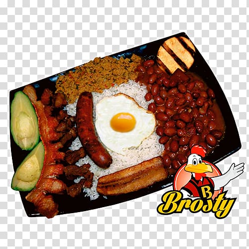 Bandeja paisa Full breakfast RESTAURANTES BROSTY Fast food, breakfast transparent background PNG clipart