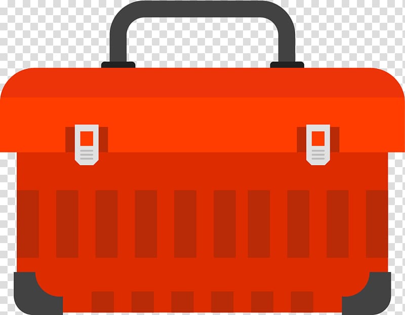 Toolbox, painted red toolbox transparent background PNG clipart
