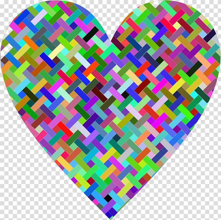 Heart Color , weaving transparent background PNG clipart