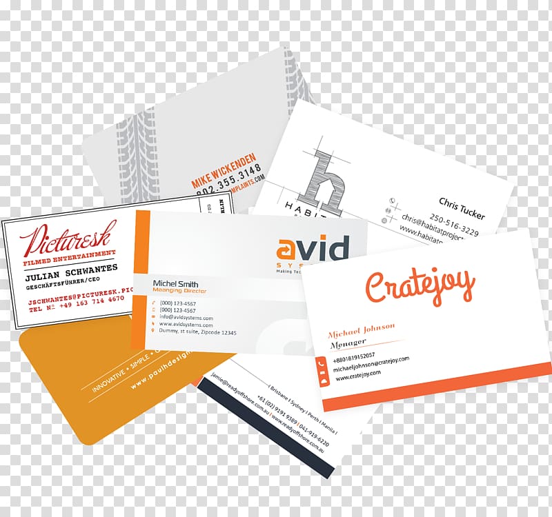 Business Card Design Paper Business Cards Printing, visit card transparent background PNG clipart