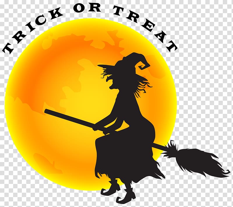 silhouette of witch, Witchcraft Halloween Witch-hunt, Halloween Witch and Moon transparent background PNG clipart
