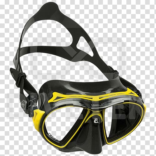 Cressi-Sub Cressi Air Crystal Diving & Snorkeling Masks, yellow mask transparent background PNG clipart