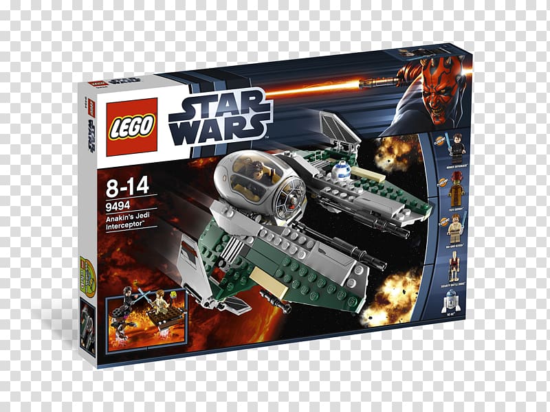 Anakin Skywalker Obi-Wan Kenobi Star Wars: The Clone Wars LEGO 9494 Star Wars Anakin\'s Jedi Interceptor, star wars transparent background PNG clipart