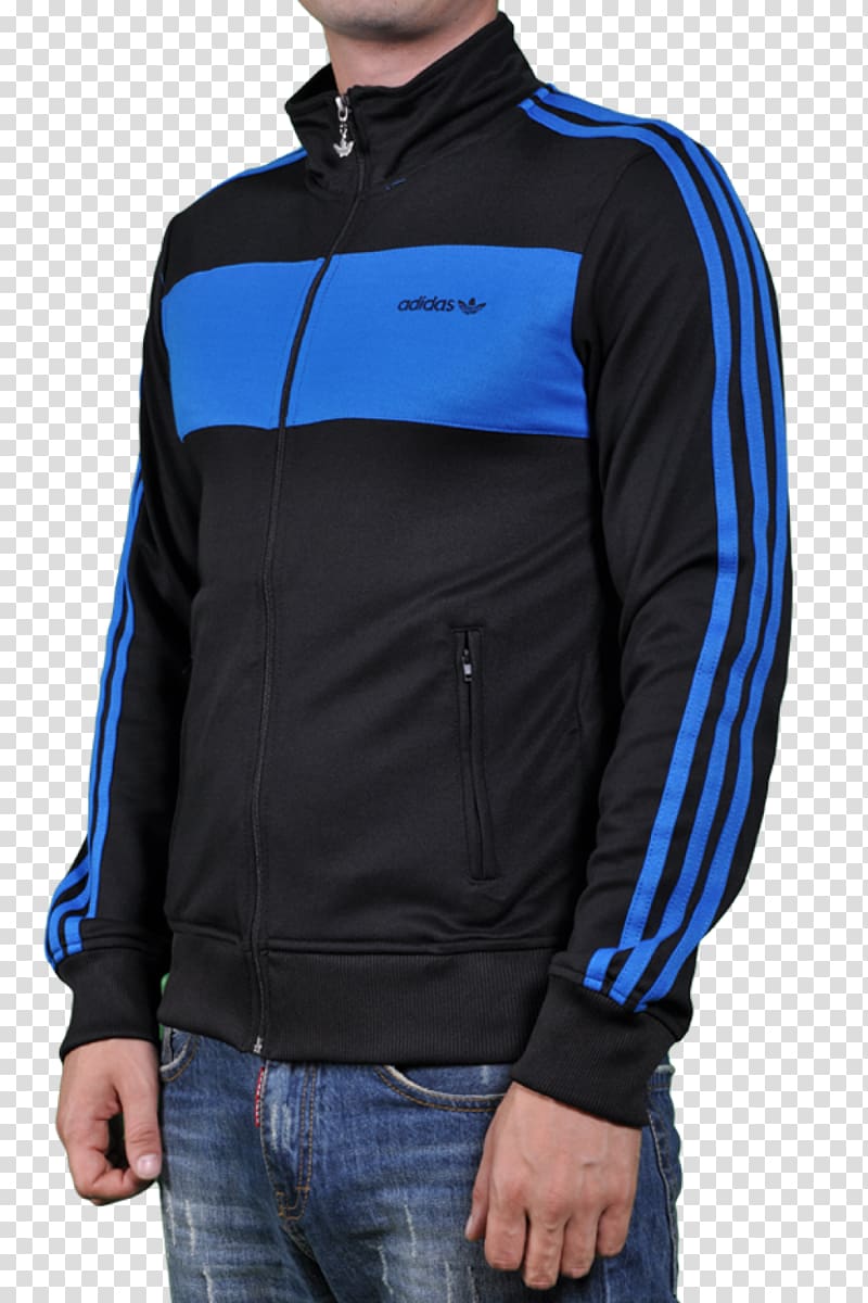 Electric blue Cobalt blue Jacket Polar fleece, adidas transparent background PNG clipart
