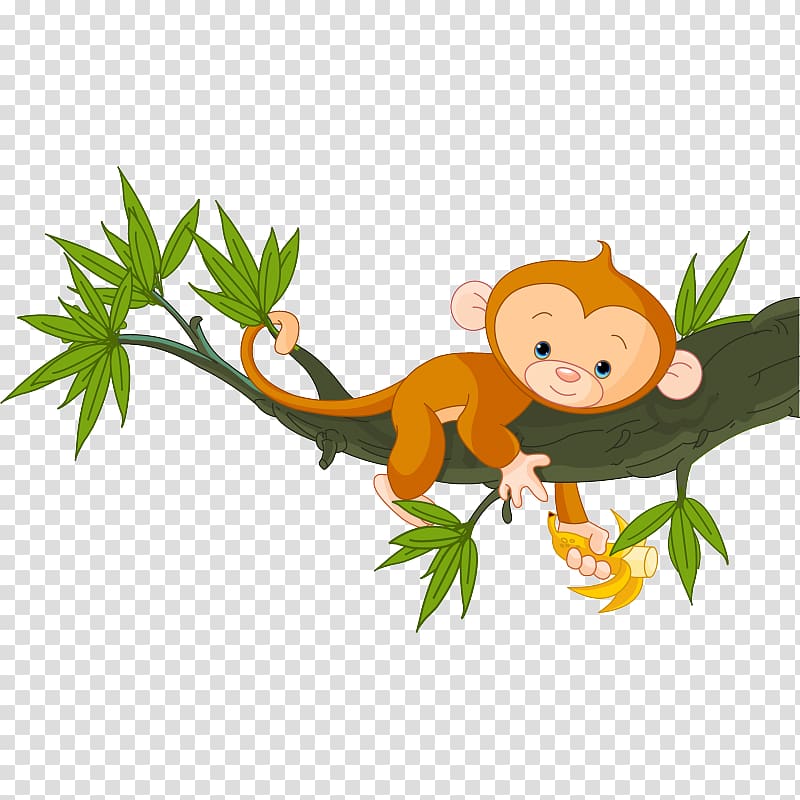 Tree Monkey , hanging transparent background PNG clipart