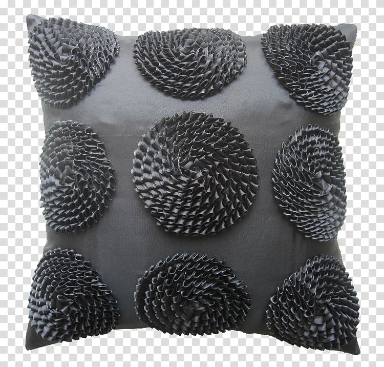 Pillow Motif Designer, Black pattern pillow transparent background PNG clipart