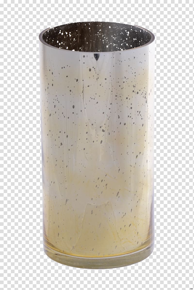 Glass Cylinder Mercury Gold Vase, glass transparent background PNG clipart