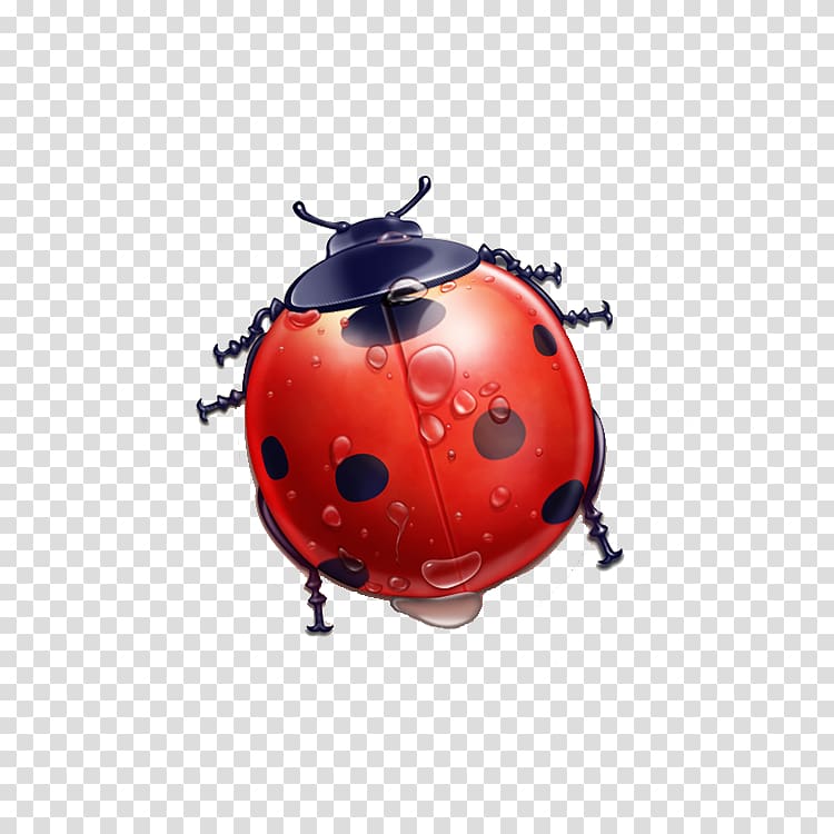 Cartoon Pixel Icon, Ladybug transparent background PNG clipart