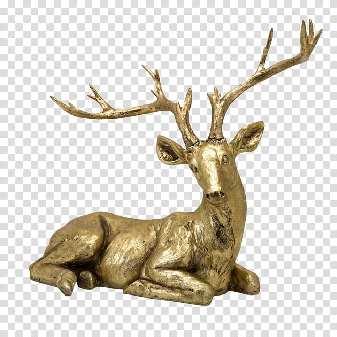 Deer, Gold deer pull material Free transparent background PNG clipart