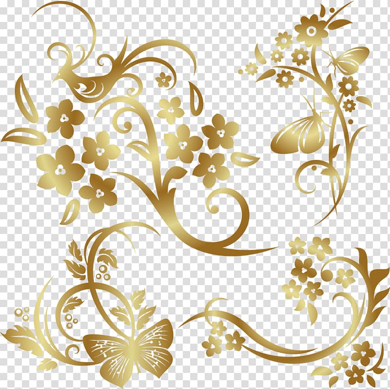 Sticker 600 Decorative Floral Designs Art Ornament Wall decal, gold leaf transparent background PNG clipart