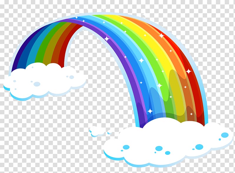 Rainbow Reese's Peanut Butter Cups Light Color Illustration, Rainbow with Clouds , rainbow and white clouds illustration transparent background PNG clipart