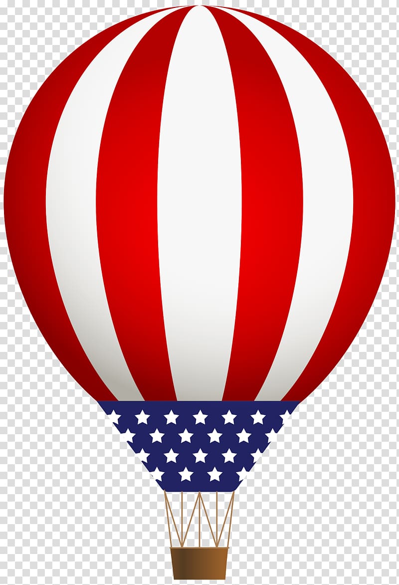 white, red, and blue hot air balloon illustration, USA Air Baloon transparent background PNG clipart