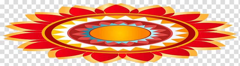 red and yellow flower decor, Rangoli Interior design , Happy Decoration transparent background PNG clipart