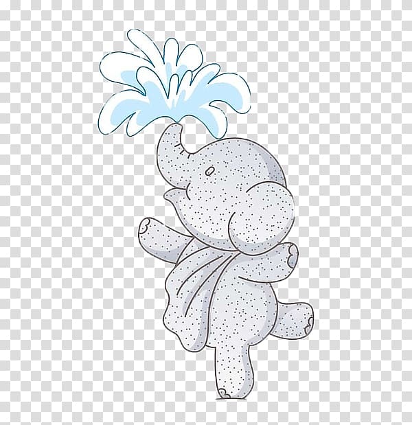 Visual arts Elephant Cartoon Illustration, Stone Elephant Fountain transparent background PNG clipart