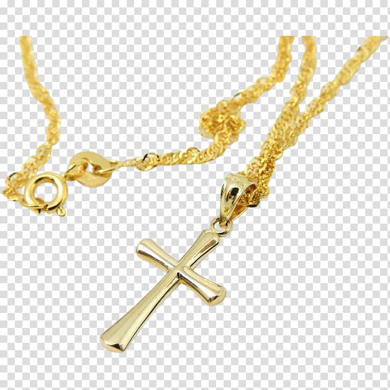 Necklace Cross Rope chain Gold, necklace transparent background PNG clipart