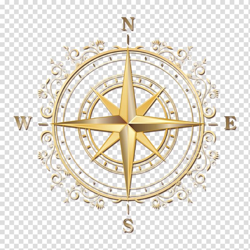 gold ornate compass illustration, Points of the compass Navigation, Compass Compass transparent background PNG clipart