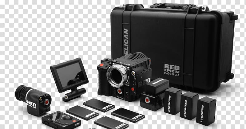 Red Digital Cinema 5K resolution Digital movie camera , Camera transparent background PNG clipart