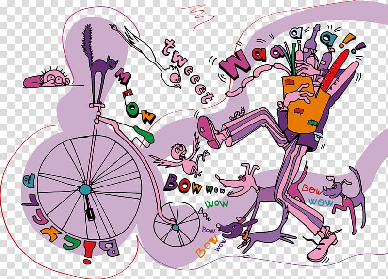 Postcard Paper Dog Bicycle Penny-farthing, bike transparent background PNG clipart