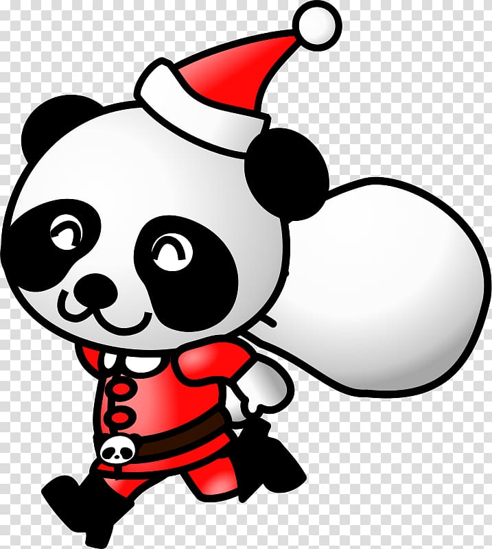 Santa Claus Giant panda Christmas , Funny Turkey transparent background PNG clipart