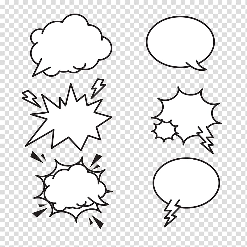 six assorted-type speech balloons, Bubble , Chat bubbles transparent background PNG clipart
