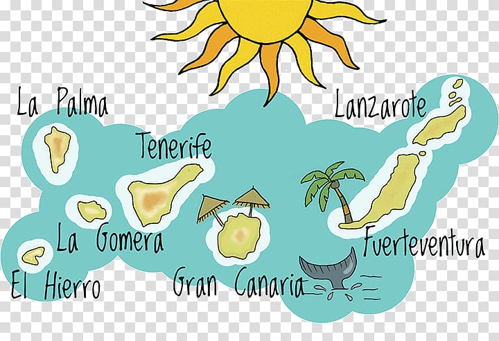 Tenerife El Hierro Fuerteventura Lanzarote, canary islands map transparent background PNG clipart