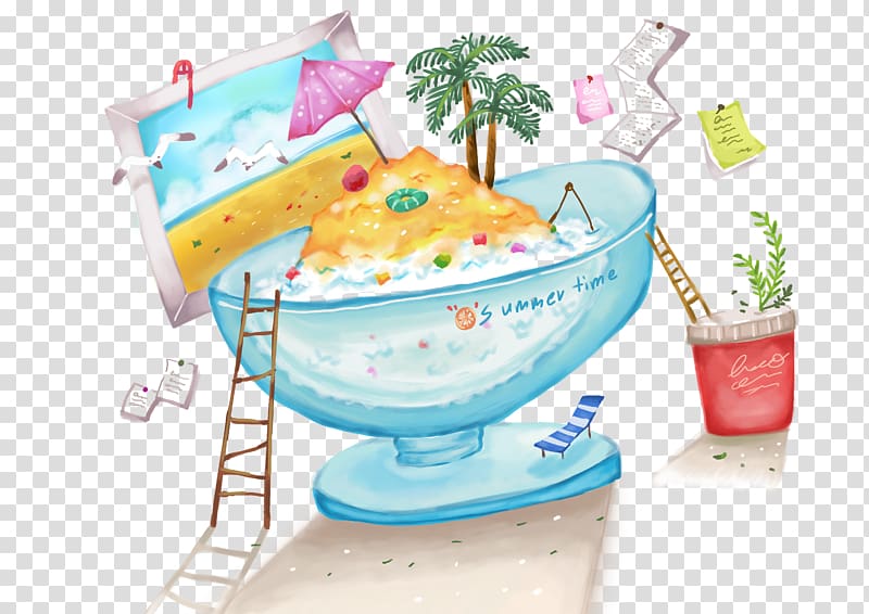 Ice cream Cartoon Illustration, Summer cool ice cream transparent background PNG clipart
