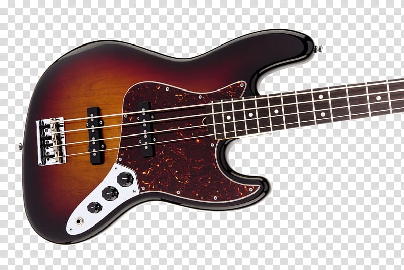 Fender Jazz Bass Sunburst Bass guitar Fender American Standard Jazz Bass Fender Musical Instruments Corporation, Bass Guitar transparent background PNG clipart