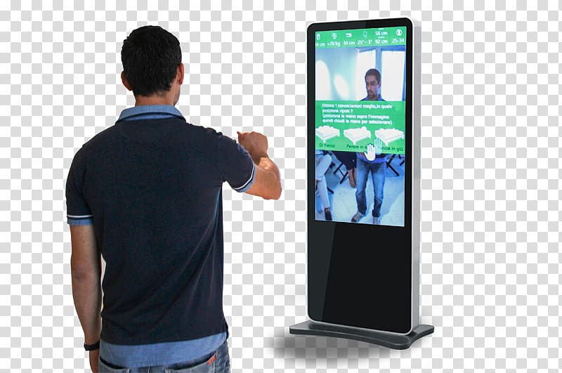 Flat panel display Interactive Kiosks Display advertising Multimedia, italian gesture transparent background PNG clipart