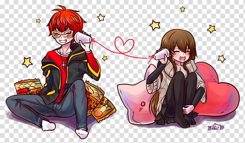 Mystic Messenger Fan art 0 Otome game, Red string transparent background PNG clipart