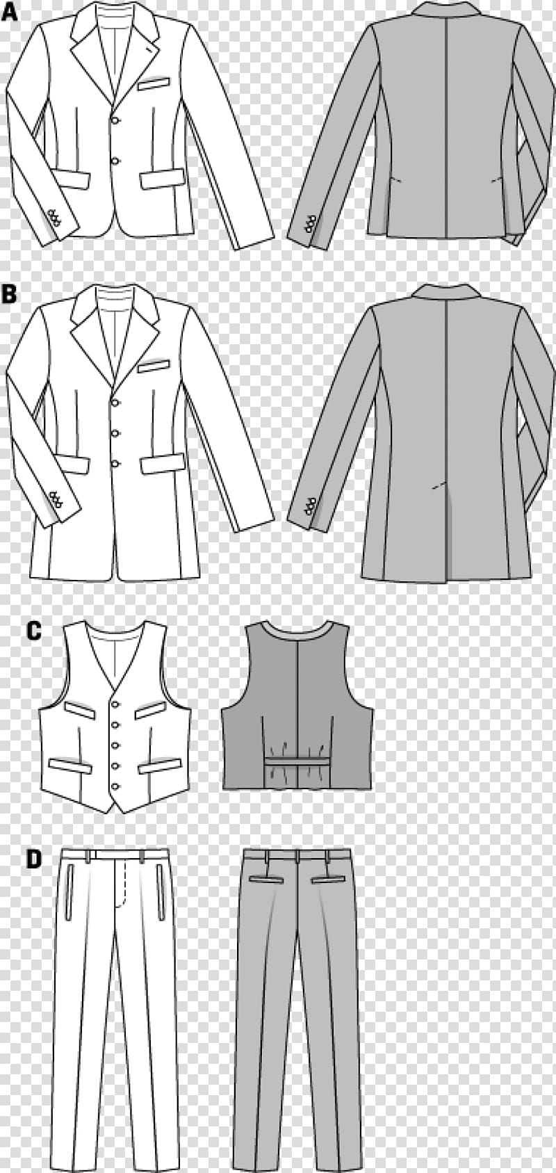 Frock coat Suit Waistcoat Burda Style Pattern, fashion waistcoat transparent background PNG clipart