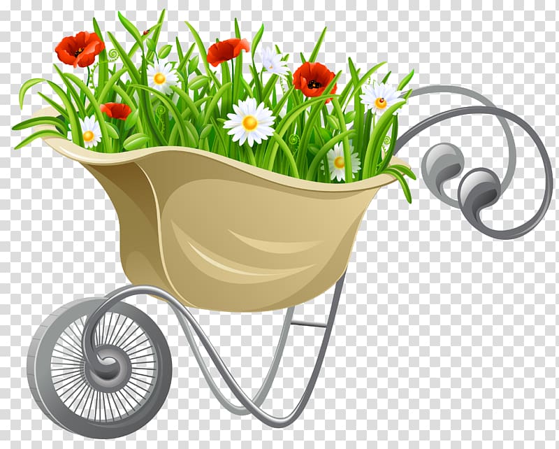 Garden tool Flower garden , Wheelbarrow transparent background PNG clipart